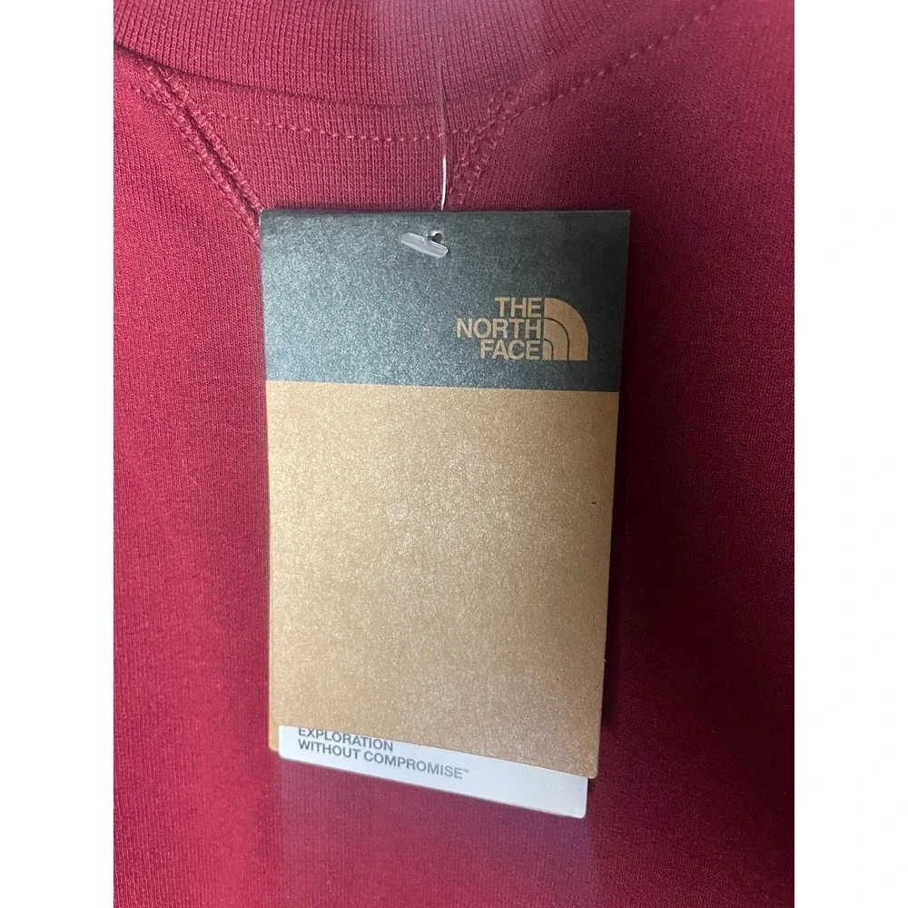 NWT The North Face Men's Patch Crew Sweater Maroon Red Size XL Brand New